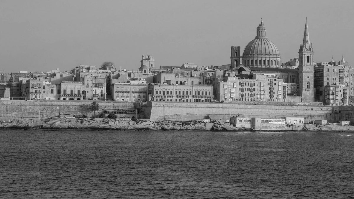 Exterior view of Romègas Hotel, a restored historic palazzo in Valletta, Malta.