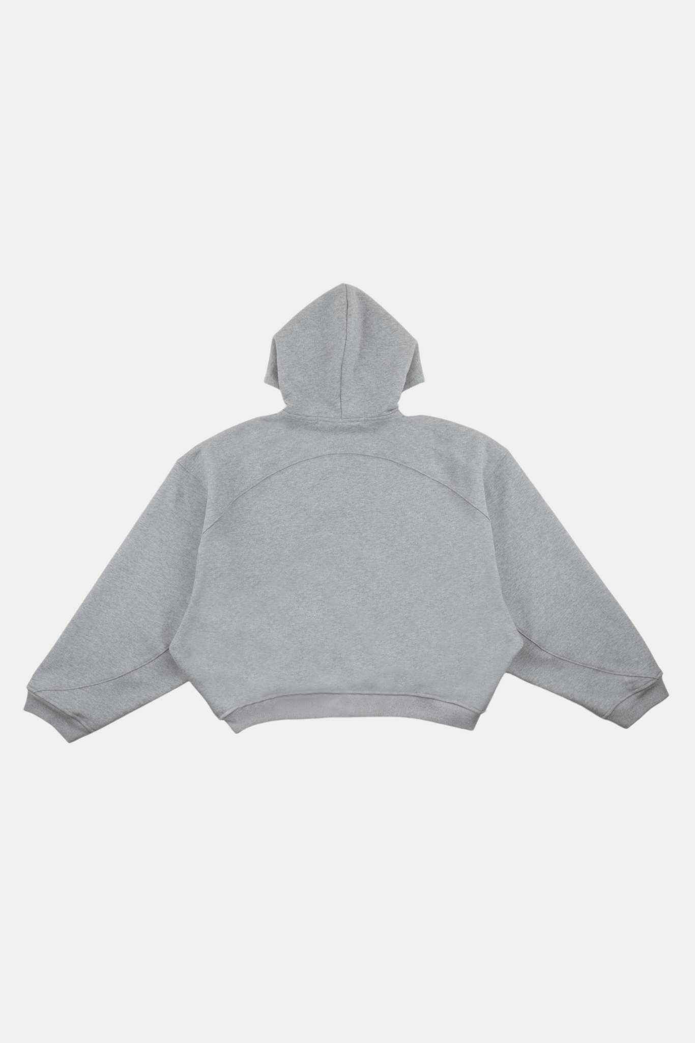 Boxy zip hoodie in heavyweight cotton French Terry with tonal wave stitch and double zipper