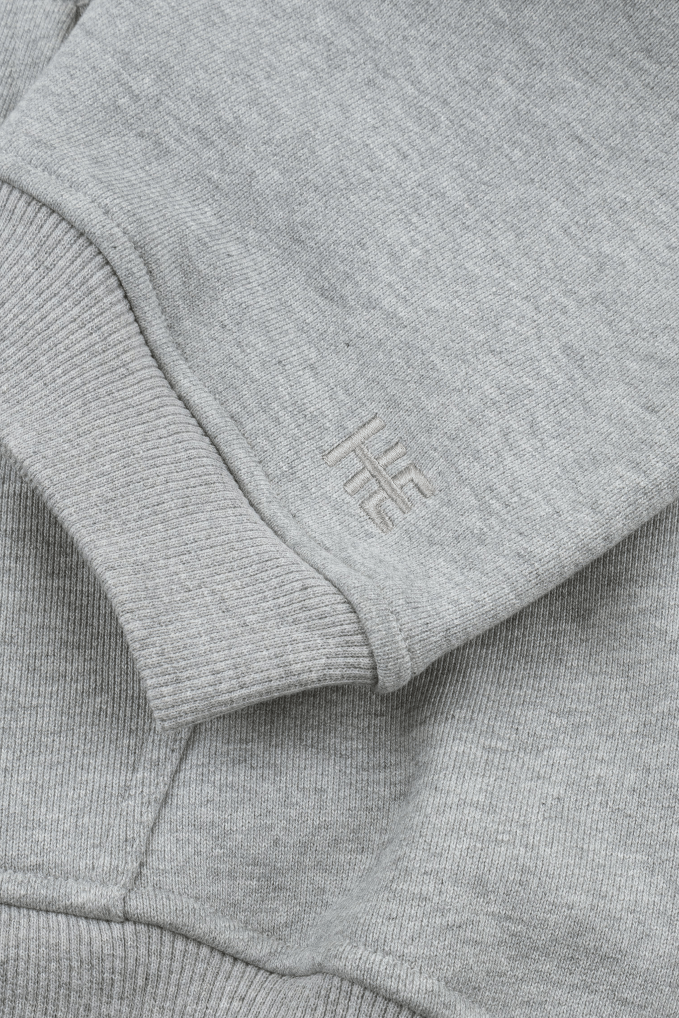 Boxy zip hoodie in heavyweight French Terry with tonal wave stitch and YKK double zip