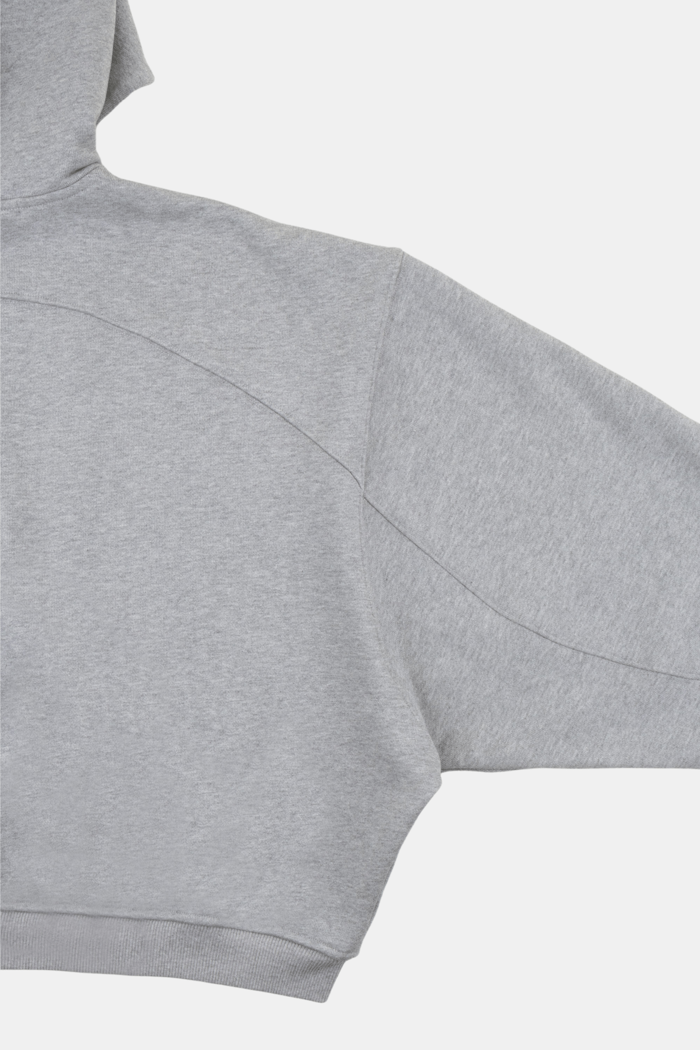 Boxy zip hoodie in heavyweight cotton with wave stitch detail and YKK double zip