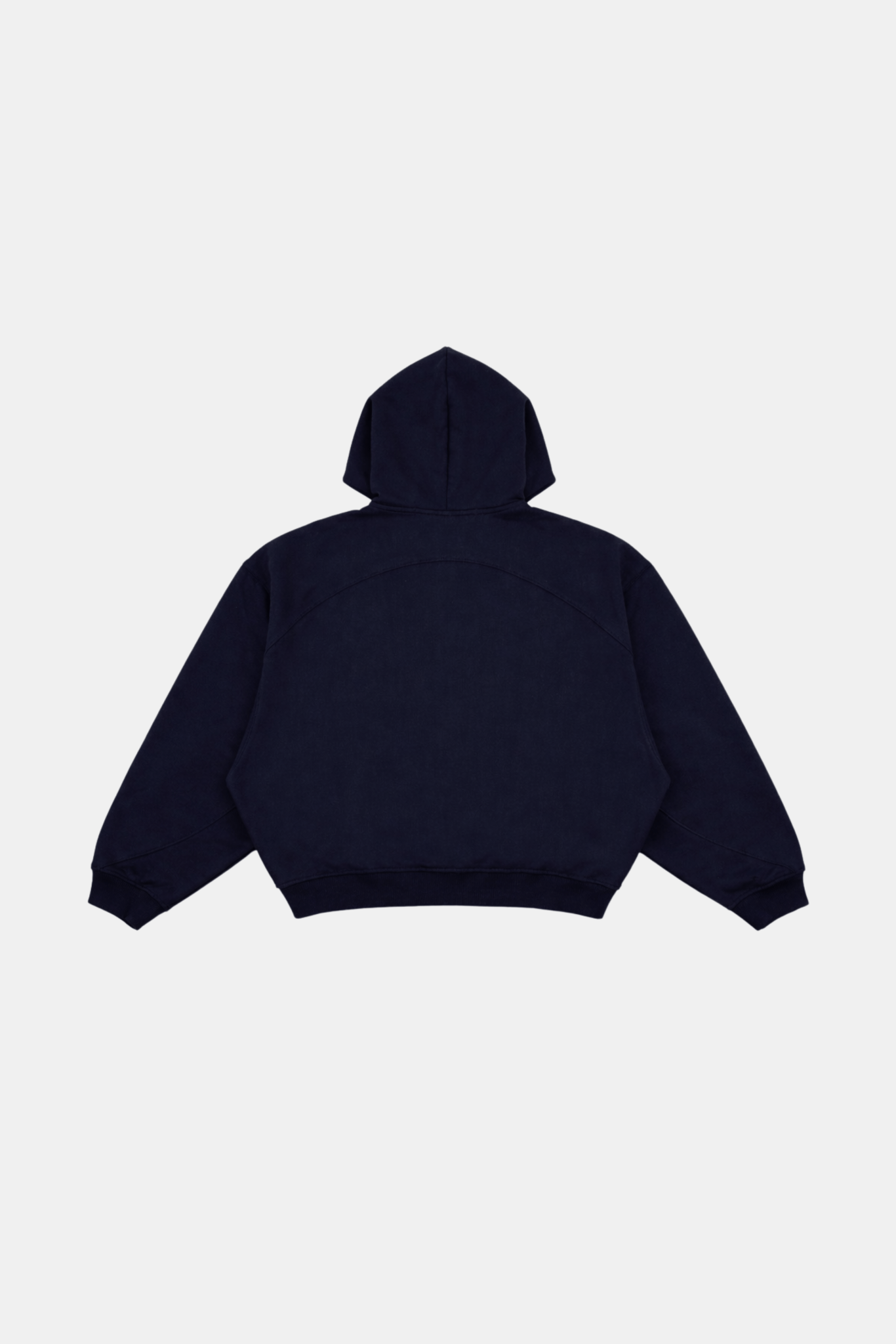 Boxy zip hoodie in heavyweight cotton with tonal wave stitch and YKK double zip detail