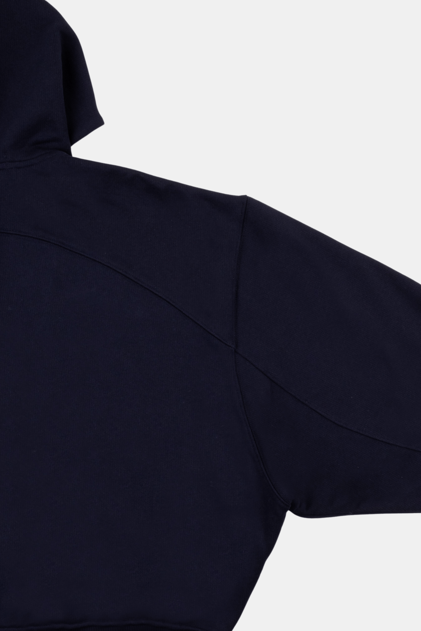 Boxy zip hoodie in heavyweight French Terry with tonal wave stitch and YKK double zip