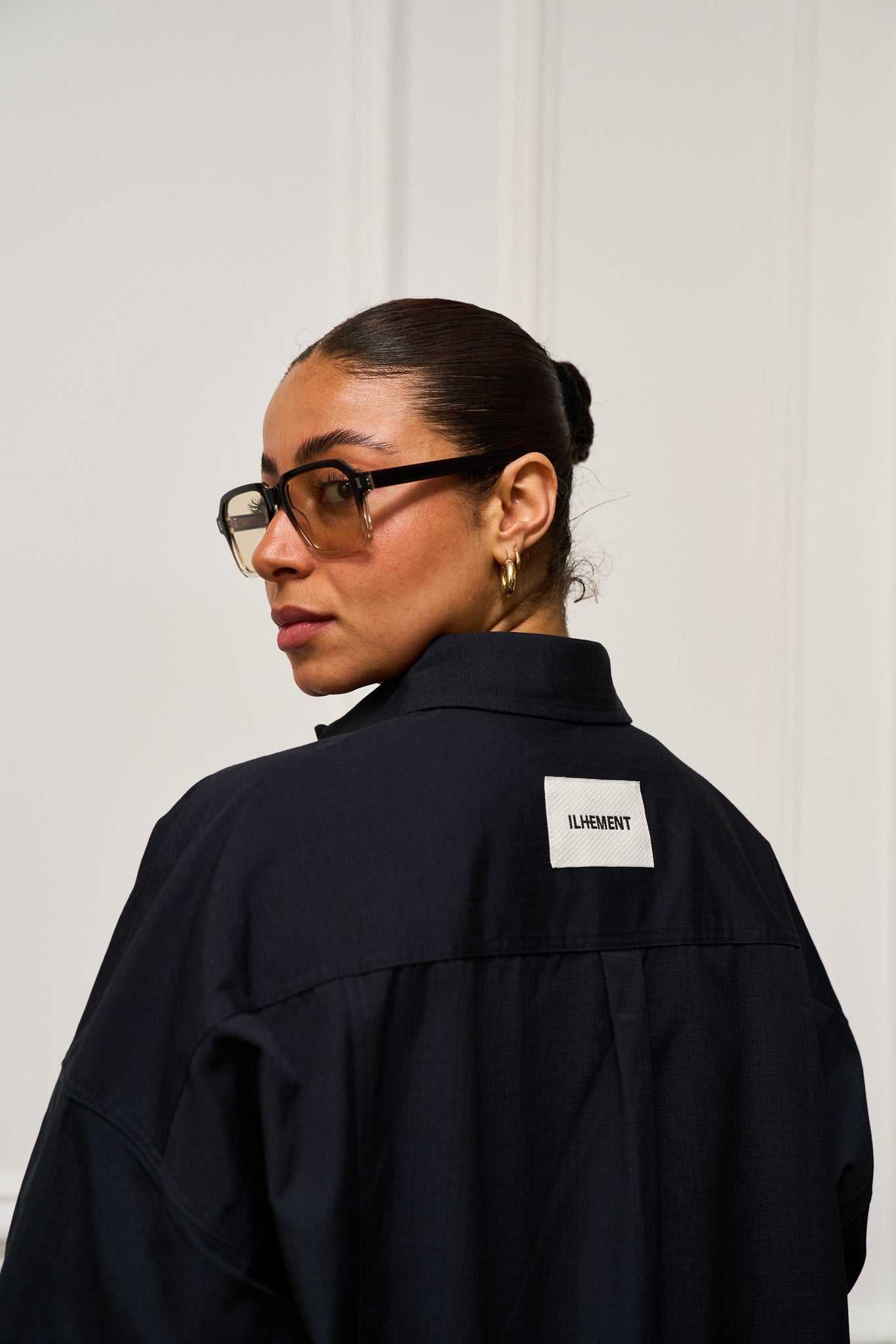 Oversized Ripstop Shirt made of structured organic cotton with precise drape and subtle architectural design