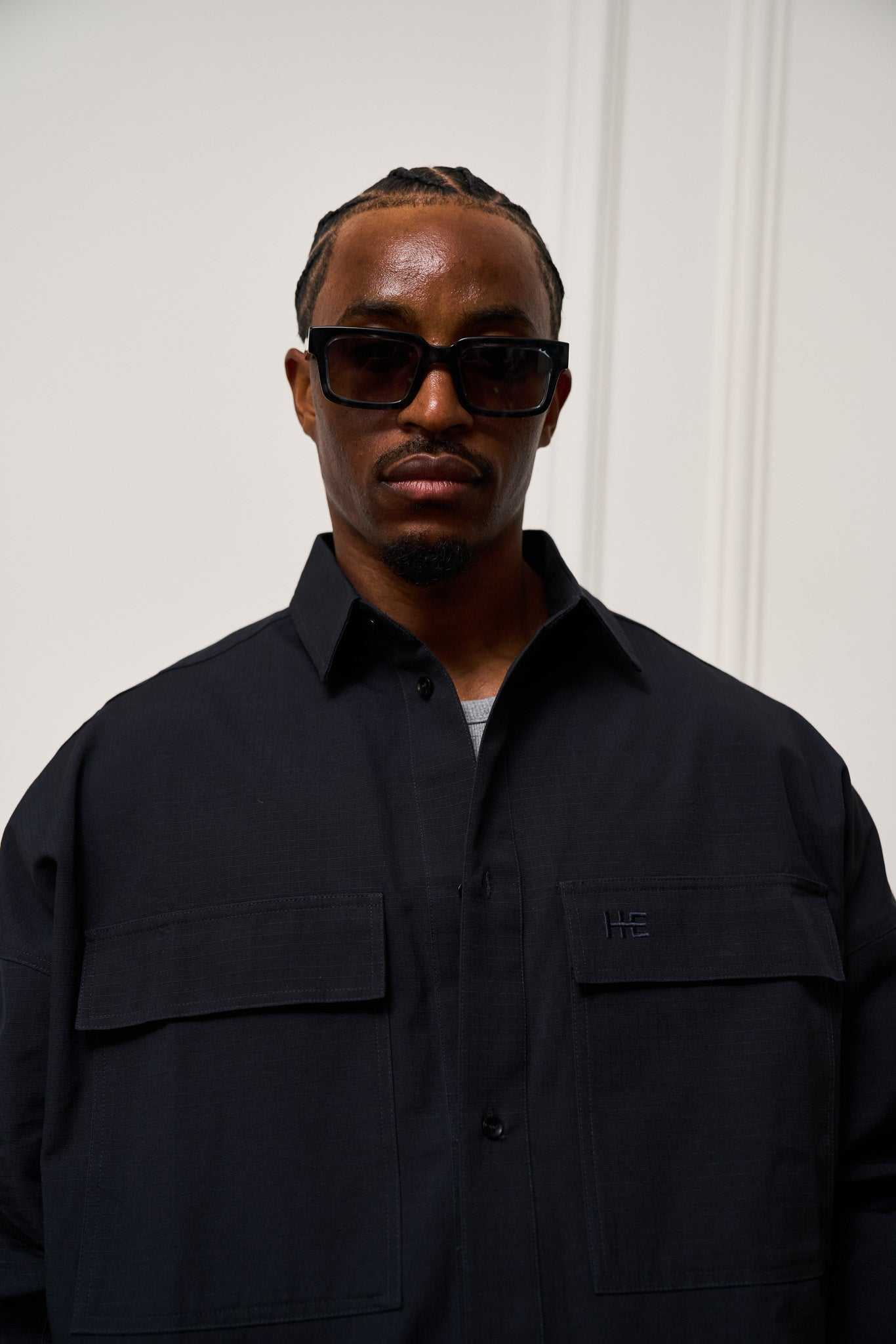 Oversized Ripstop Shirt in structured organic cotton with a voluminous yet precise drape