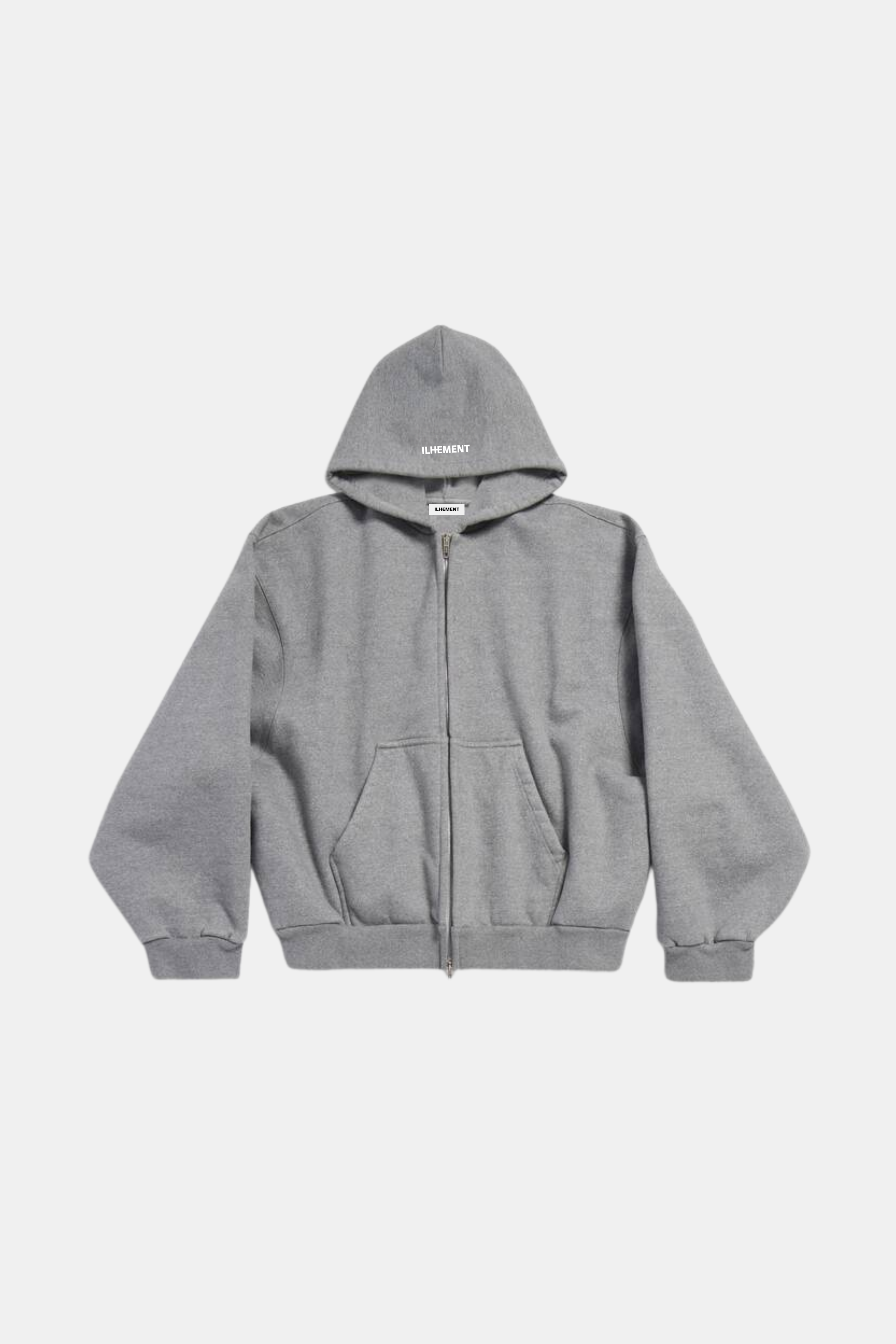 Boxy Zip Hoodie Grey